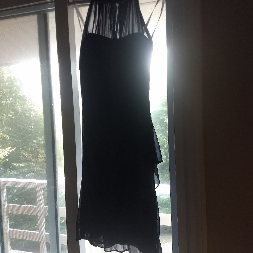 David's Bridal Navy Short Bridesmaid's Dress